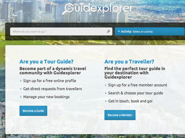 Guidexplorer links travelers to tour guides, providing an online sales platform for guides