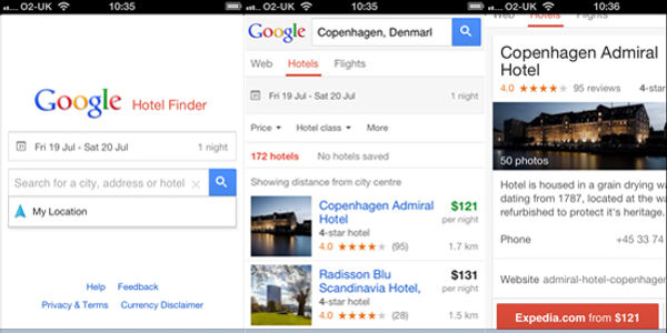 Google debuts Hotel Finder on mobile, updates UX