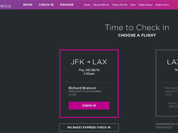 Virgin America website says bye-bye to booking wizard, hello to avatars