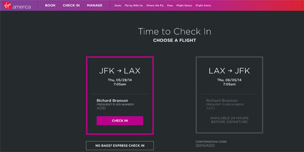 Virgin America website says bye-bye to booking wizard, hello to avatars