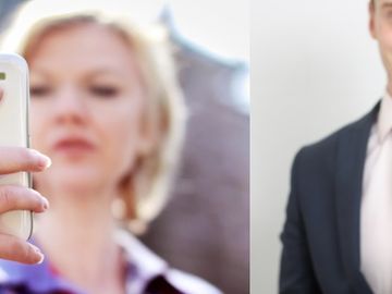 What happens when Andrea and Hans engage with an airline via mobile?