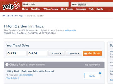 In a first, Yelp adds a Hipmunk hotel booking button to its listings