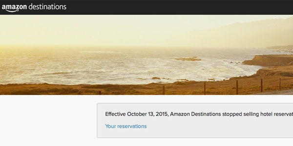 Amazon Destinations stops selling travel