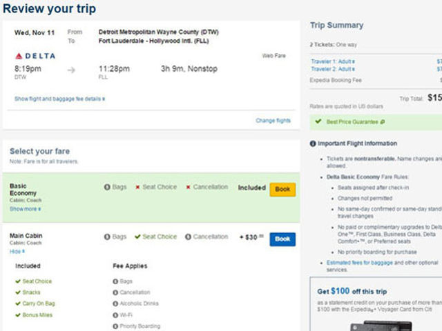 Expedia to display fare families, fare forecasts, and status 