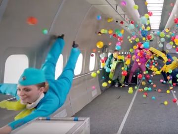 Move over in-flight safety videos - zero gravity is how you get attention