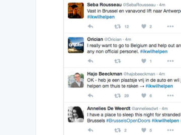 Belgians open their homes, offer rides, with #IkWilHelpen hashtag