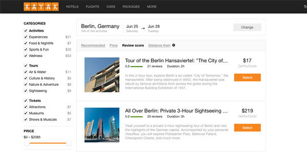 Kayak adds tours and activities to its travel metasearch [UPDATED]