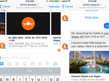 Kayak debuts an ambitious Facebook Messenger bot