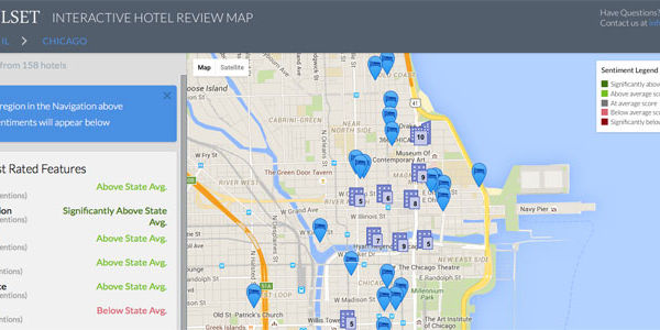 Hotel reviews sentiment map debuts