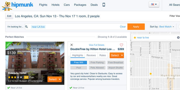 Hipmunk updates its hotel search