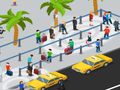 Passenger mobiles used to manage taxi queues at airports