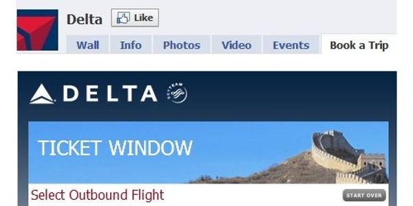 Delta beats EasyJet as first airline to offer booking engine within Facebook