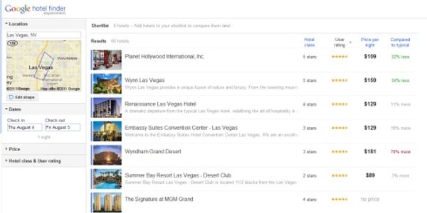 Google integrates online travel agency ads into new Google Hotel Finder