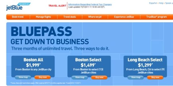 JetBlue BluePass targets Boston and Los Angeles business travelers
