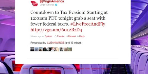 Virgin America promotes federal tax evasion through social media
