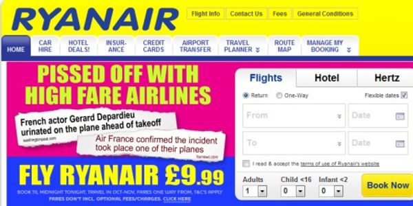 Ryanair seizes the moment after Gerard Depardieu toilet saga