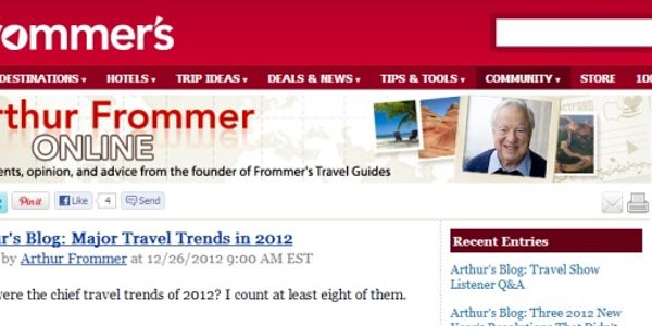 Arthur Frommer reviews the top travel trends of last year - but mysteriously forgets a big one