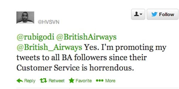 [UPDATED] Extreme social: Passenger buys promoted tweet to poke British Airways about lost luggage
