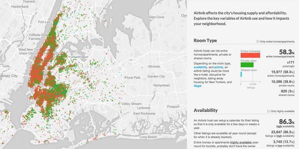 This site maps every Airbnb rental in New York City