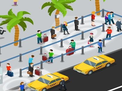 Passenger mobiles used to manage taxi queues at airports Passenger mobiles used to manage taxi queues at airports