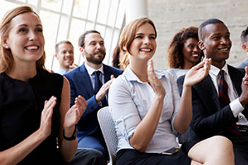 Conference Attendees Engaged