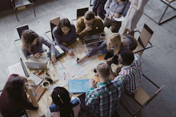 employees at table