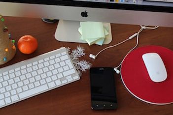 Desk at Christmas