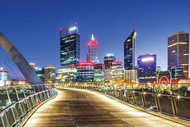Perth night city skyline