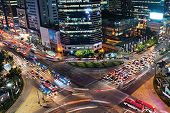 Korea Seoul night street