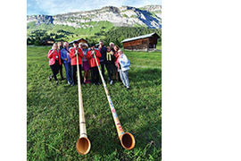 mountaintop Switzerland alphorns