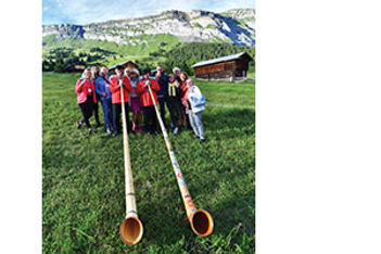 mountaintop Switzerland alphorns