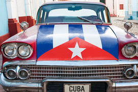 cuba flag car