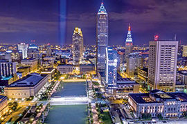 Cleveland night skyline