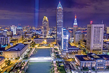 Cleveland night skyline