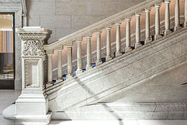 Gray stairway stock