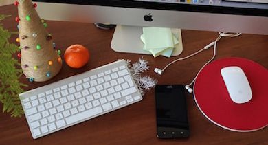 Desk at Christmas