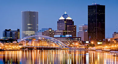 Rochester night skyline