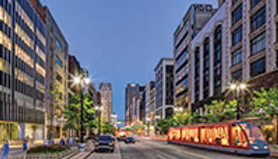 Once completed, Detroit's M-1 Rail
streetcar will run 3.3 miles through
the city's main business district
and attractions