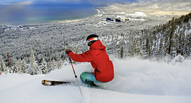 Action skier stock