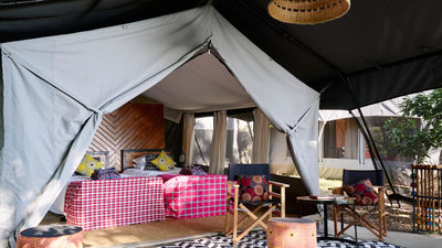 Luxury mobile tents are set up (and broken down) for each A&K trip, rather than remaining for an entire season.