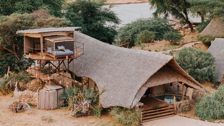 For an extra-special stay, book clients in a Deluxe Tented Suite, which comes with a plunge pool and an elevated star bed.
