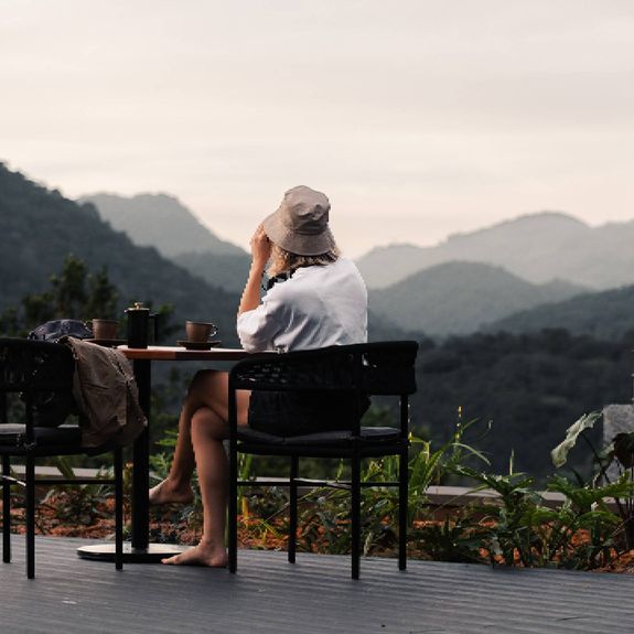 An expansive deck with black Everlast decking extends from the dining room and is the perfect spot for a morning coffee while watching birds.