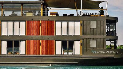 Aqua Mekong, a 205-foot luxury river cruise ship that will be used on Butterfield & Robinson’s new voyage along the Mekong River // © 2016 Butterfield & Robinson