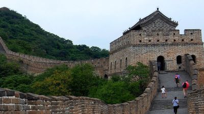 At the Mutianyu section of the Great Wall, guests can opt to ride a cable car up and slide down the wall. // © 2015 Shane Nelson