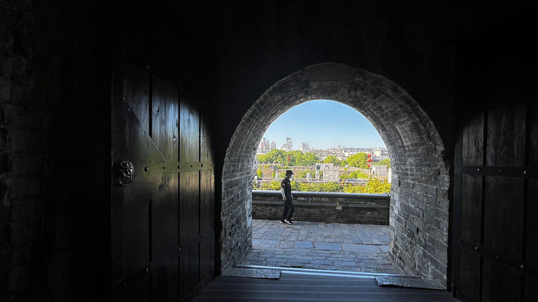 Nanjing's historic city wall is accessible to pedestrians in certain parts of the city.