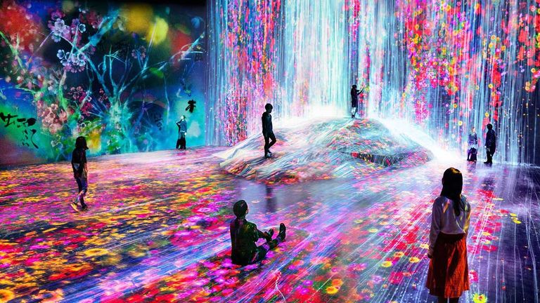 The Mori Building Digital Art Museum presents clients with vibrant visuals from floor to ceiling.