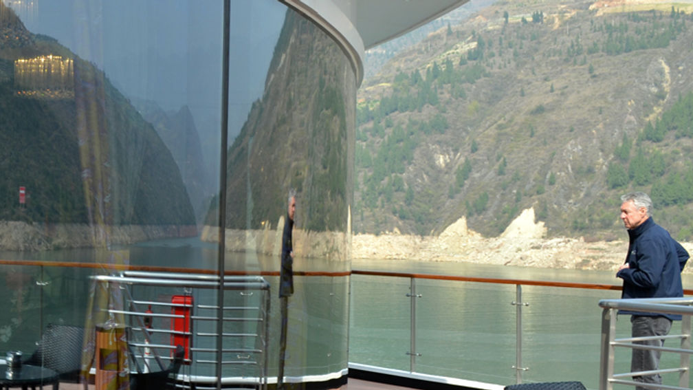 Patrick Clark of Avalon Waterways inspects the Century Paragon. // © 2013 Mindy Poder 3