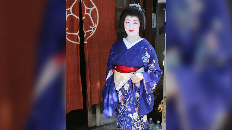 Tomitae, a geiko living in Kyoto's Gion Higashi district.
