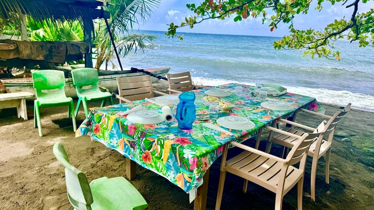 We enjoyed an authentic Tahitian lunch at our guide’s mother’s house.