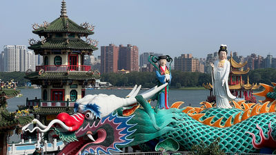 The Spring and Autumn Pavilions in Kaohsiung are a visitor highlight.